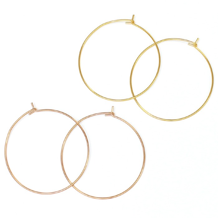 フープ ステンレス ピアス金具 30mm(1ペア)