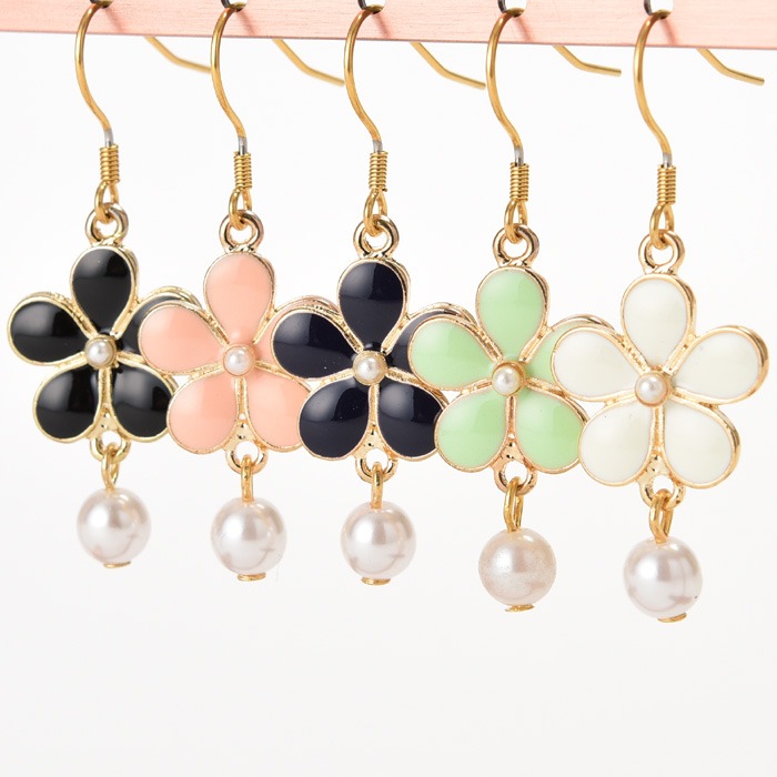 フラワー&パール ステンレス ピアス(1ペア) ボックス入り