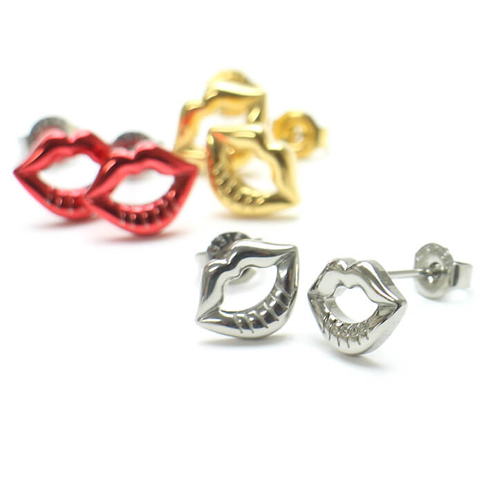リップ ステンレス ピアス(1ペア) ポーチ入り