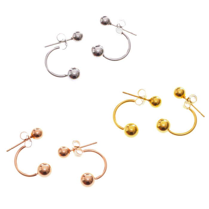 ボール ステンレス ピアス 2mm 3mm 4mm 5mm 1ペア