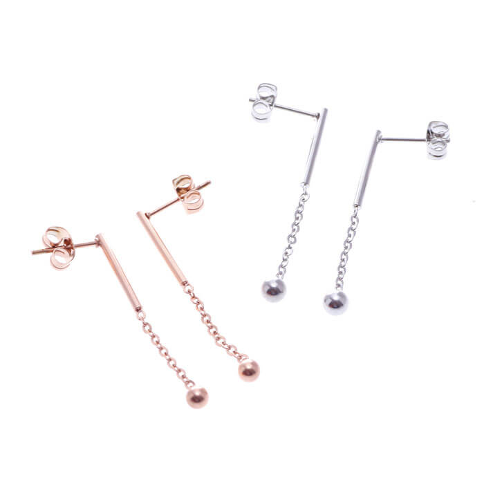 メタルバー&ボール ステンレス ピアス(1ペア) ポーチ入り