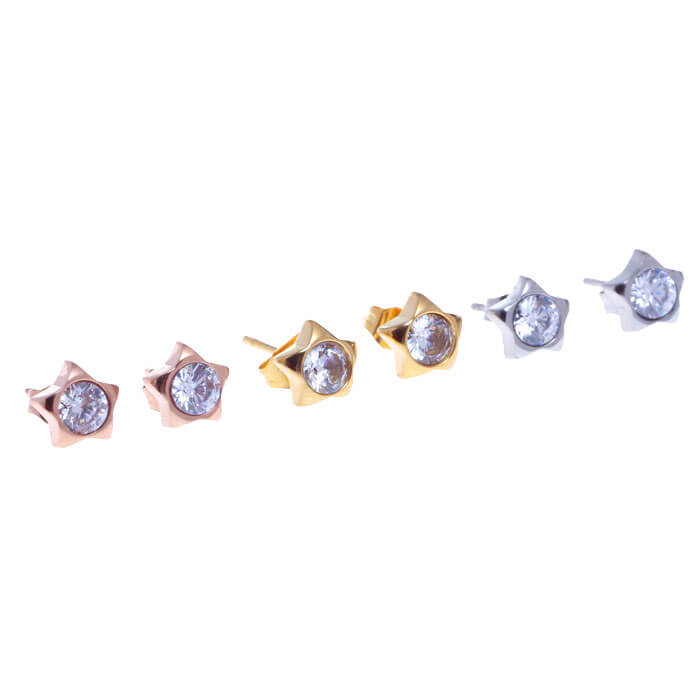 ジュエル スター ステンレス ピアス(1ペア) ポーチ入り