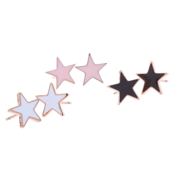 エッジ スター ステンレス ピアス(1ペア)