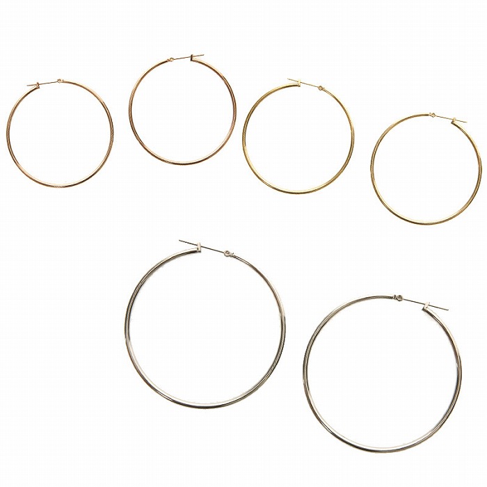 シンプルフープ ステンレス ピアス(1ペア) PP袋入り