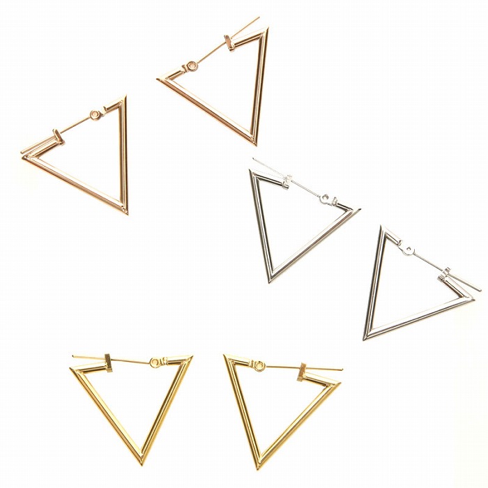トライアングル ステンレス ピアス(1ペア) ポーチ入り