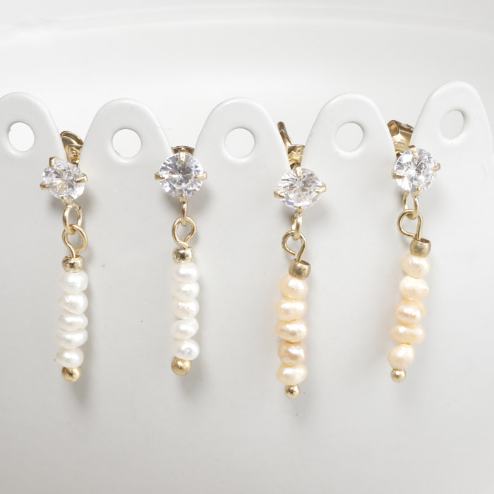 ジュエル&ミニ淡水パール ステンレス ピアス(1ペア)ボックス入り