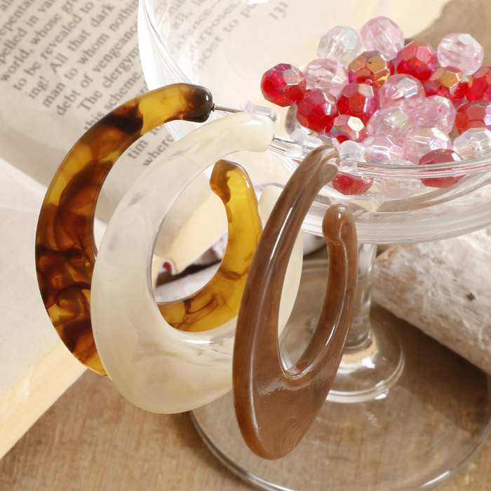 カッティングオーバル ステンレス ピアス（1ペア）